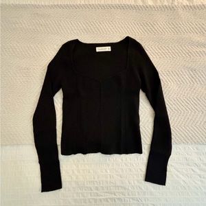 Abercrombie Black Scoop Neck Long-Sleeve